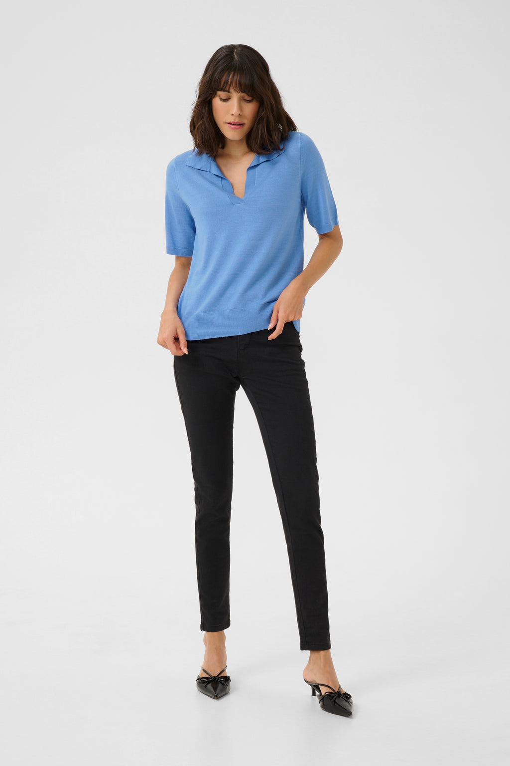 KAFFE Lizza Polo Pullover Ultramarine Blå