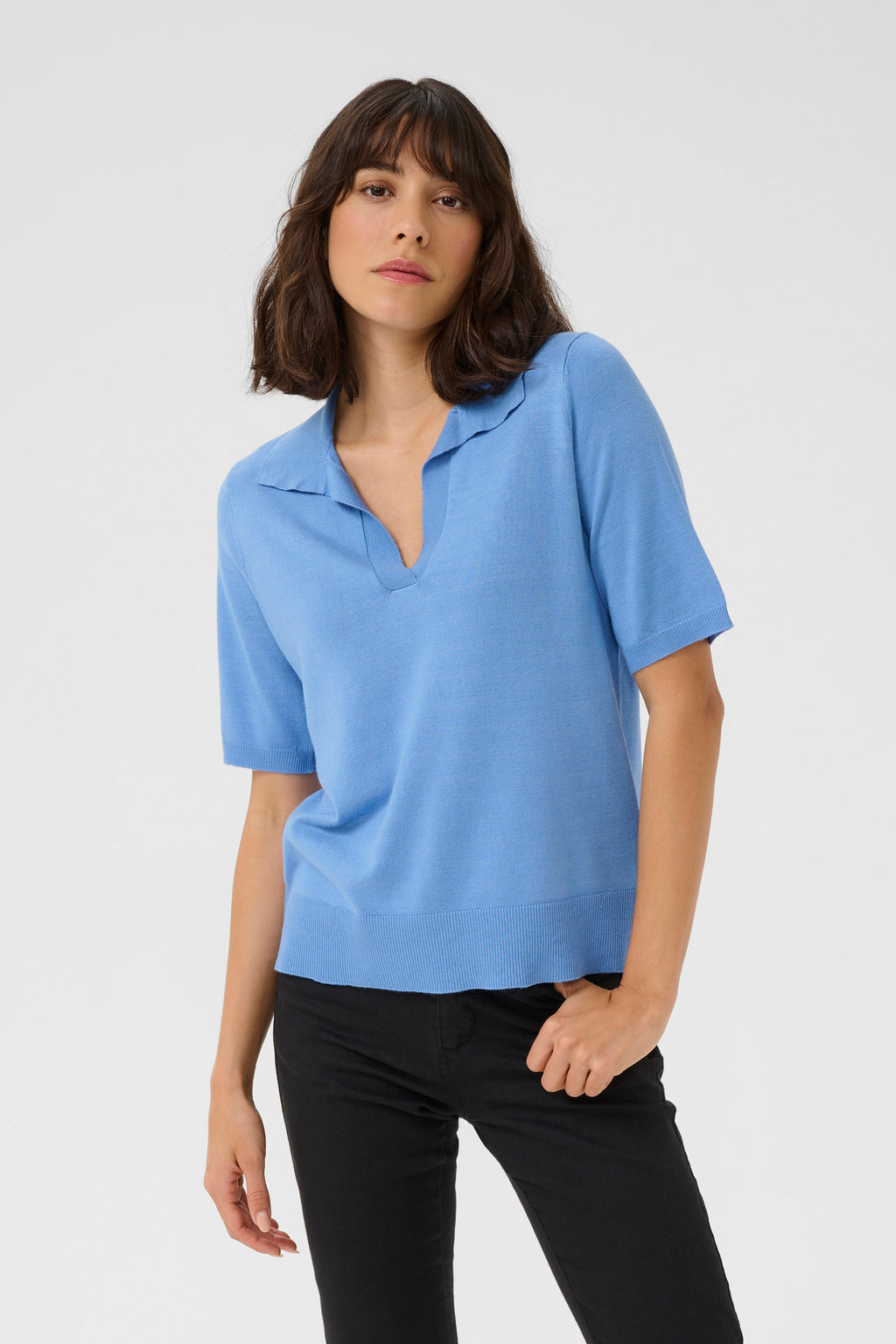 KAFFE Lizza Polo Pullover Ultramarine Blå