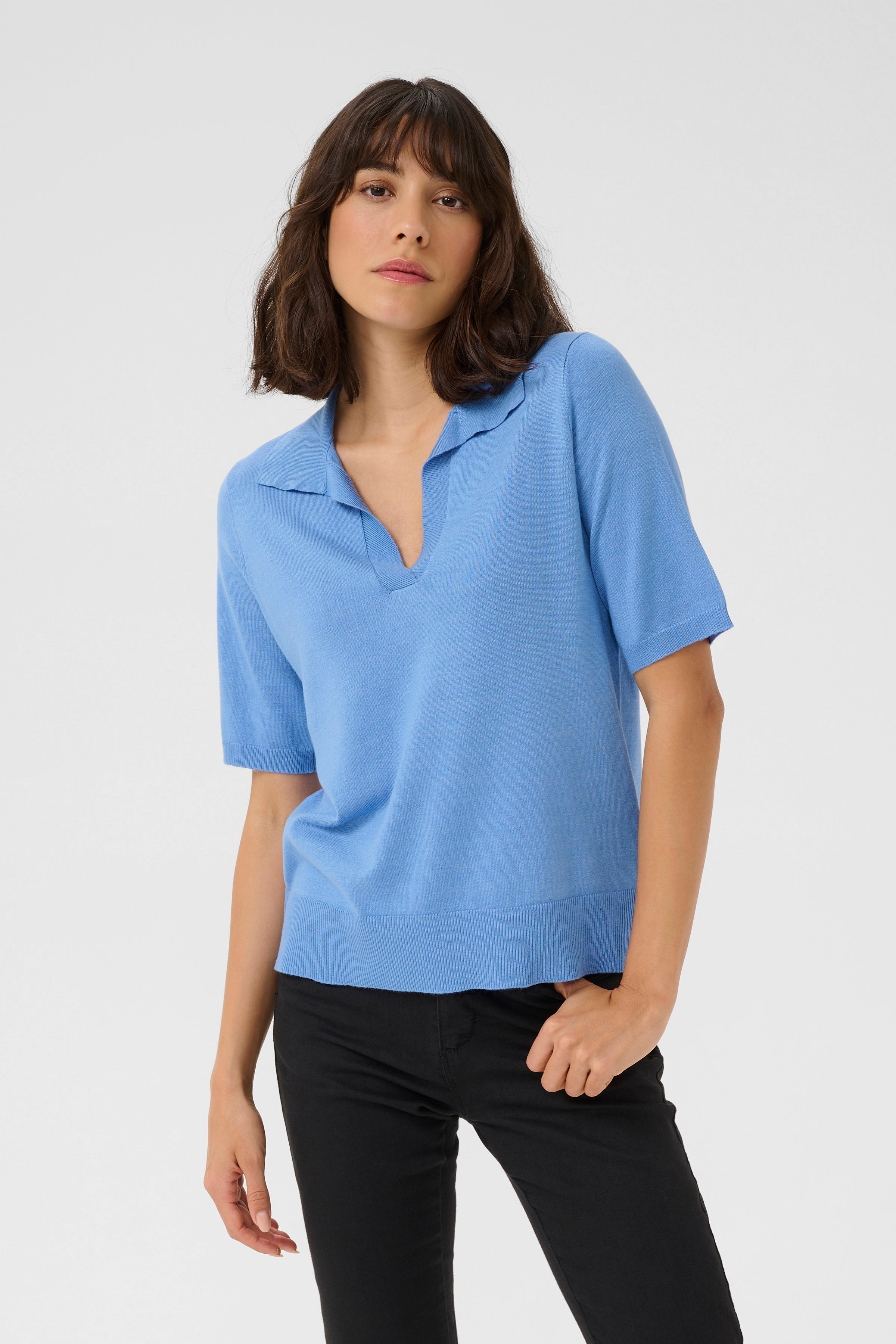 KAFFE Lizza Polo Pullover Ultramarine Blå