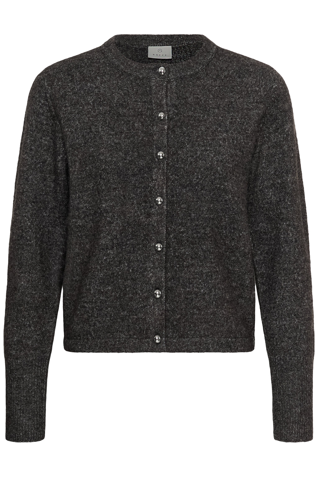 KAFFE Niel Strik Cardigan Mørk Grå Melange