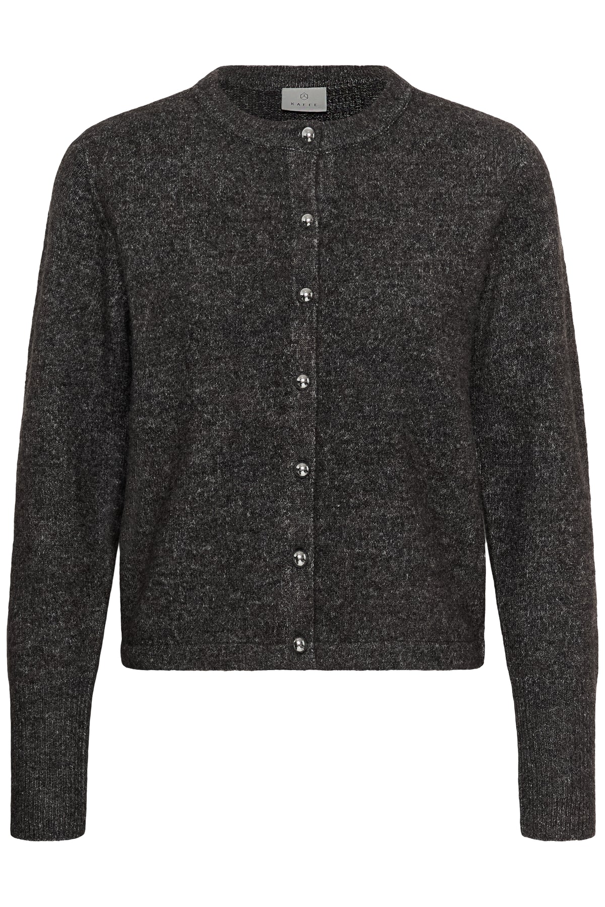 KAFFE Niel Strik Cardigan Mørk Grå Melange