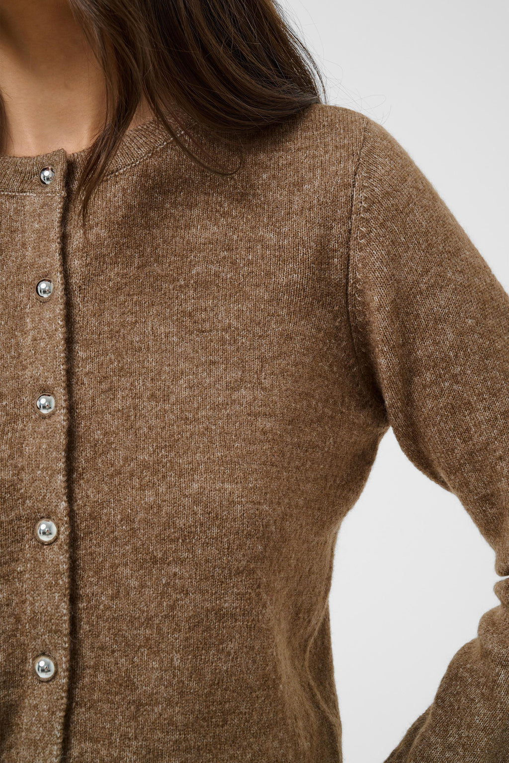KAFFE Niel Strik Cardigan Beige Melange