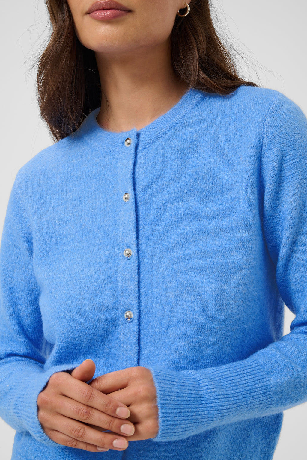 KAFFE Niel Strik Cardigan Provence Melange Blå