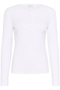 KAFFE Carna T-shirt Langærmet Optical Hvid