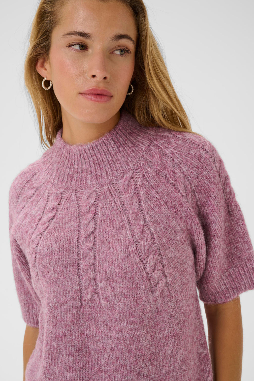 KAFFE Cuba Pullover Tulipwood Melange Lyserød