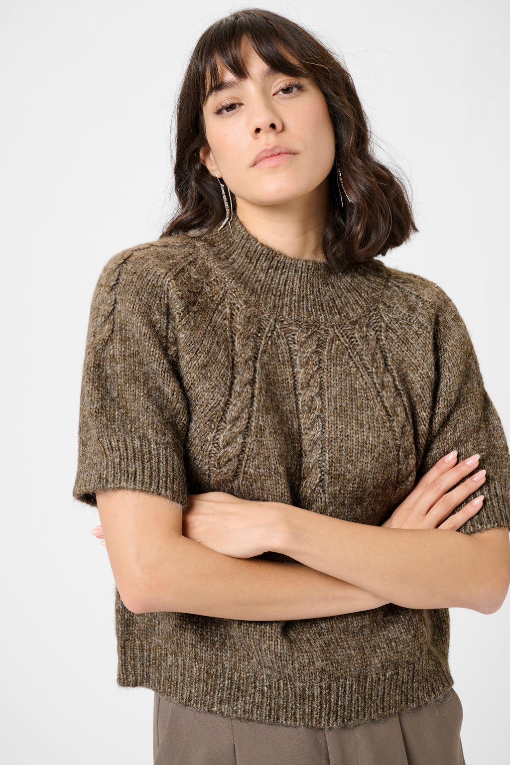 KAFFE Cuba Pullover Morel Melange Brun