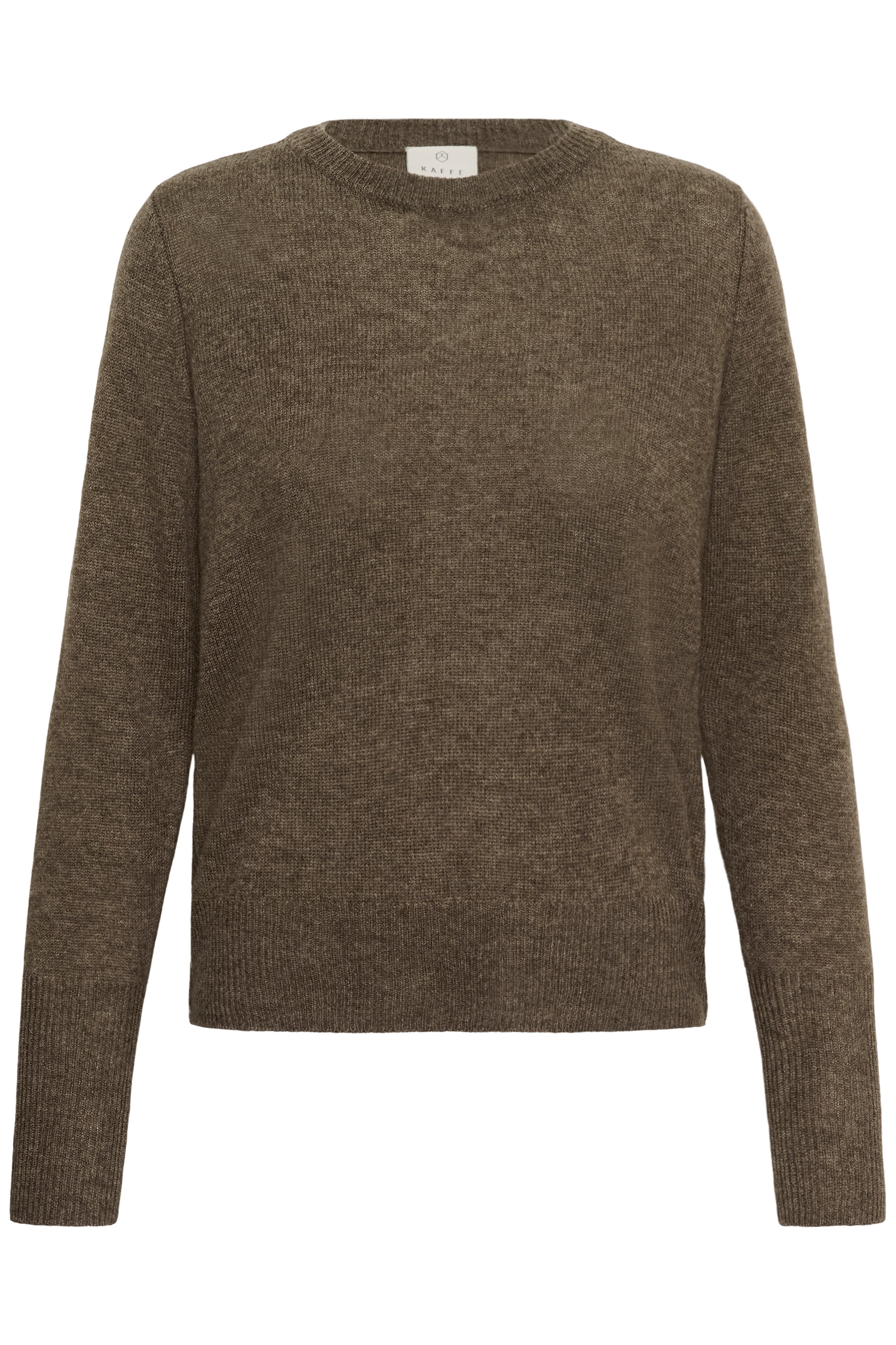 KAFFE Cashie Pullover Morel Melange Mørk Brun