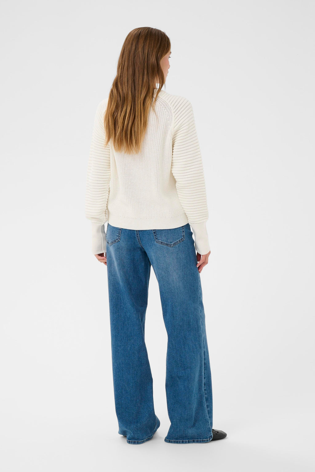 KAFFE Mone Strik Pullover Chalk Hvid