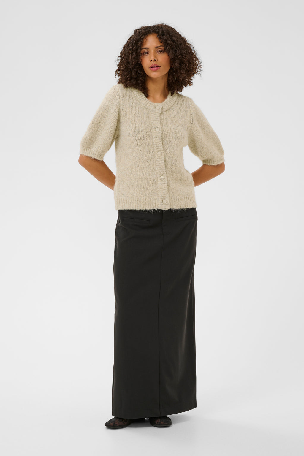 KAFFE Emelie Cardigan Feather Grå