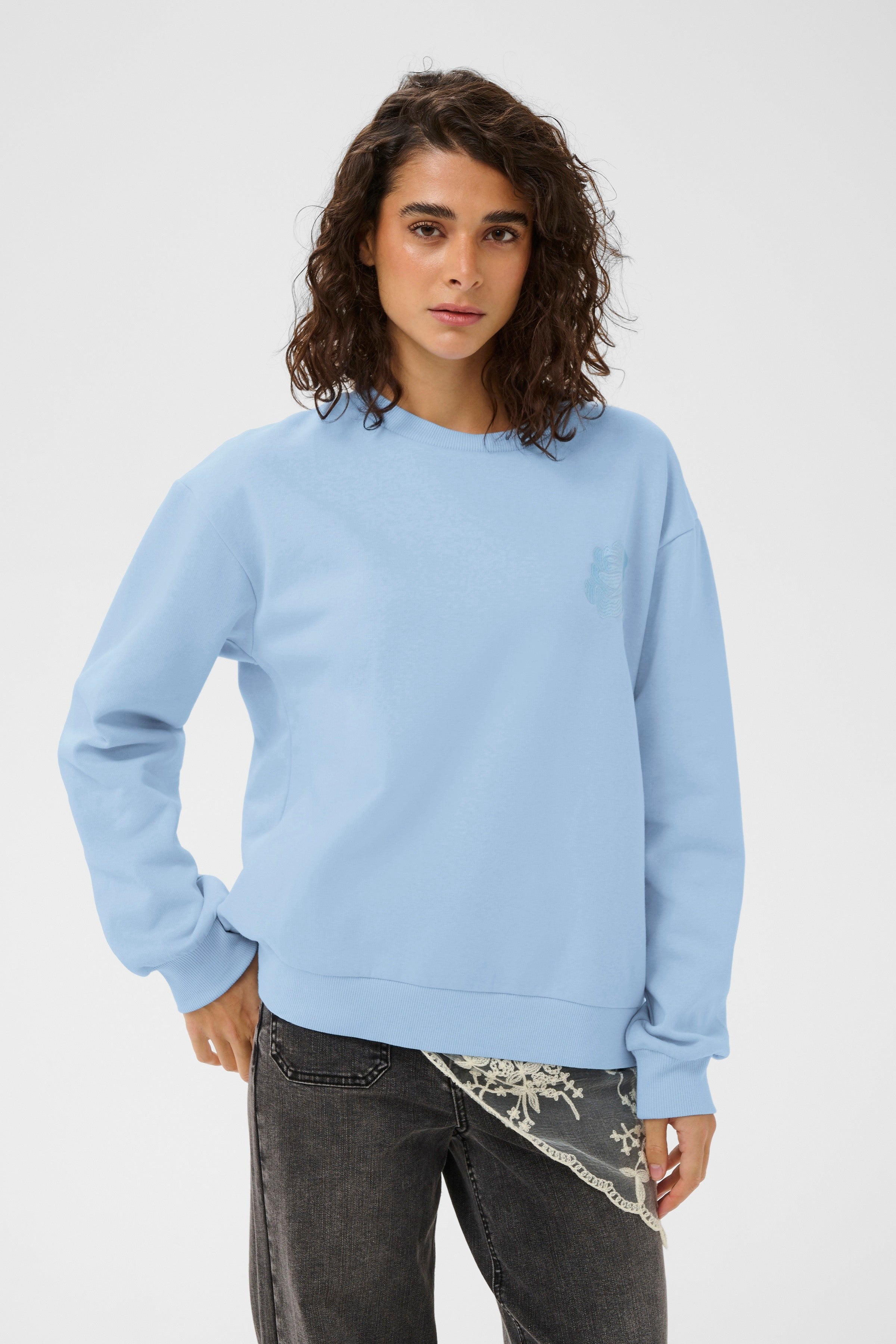 KAFFE Sussi Sweatshirt Powder Blå