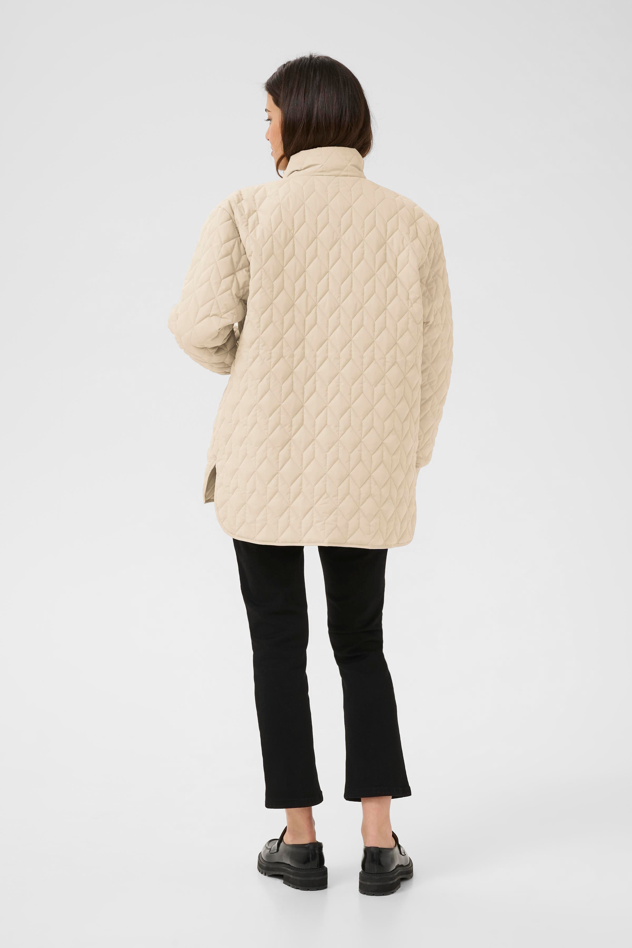 KAFFE Leila Quilt Jakke Feather Grå