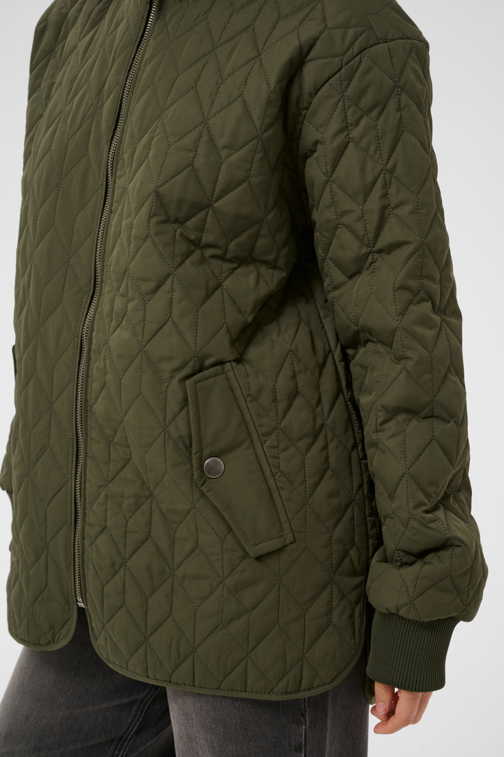 KAFFE Leila Quilt Jakke Olive Night Grøn