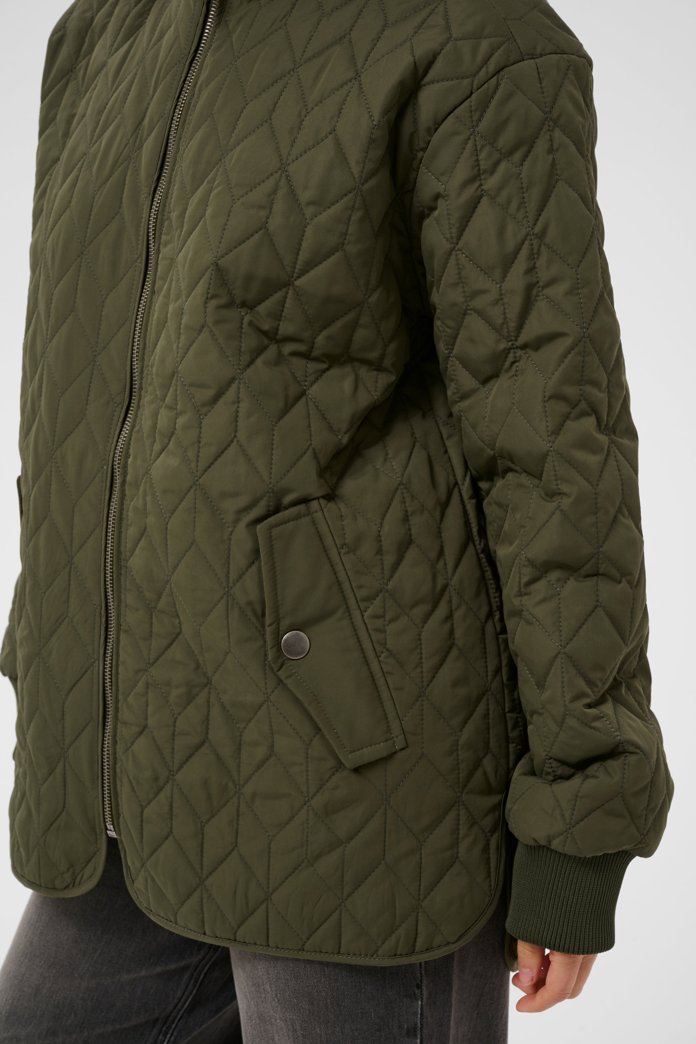 KAFFE Leila Quilt Jakke Olive Night Grøn