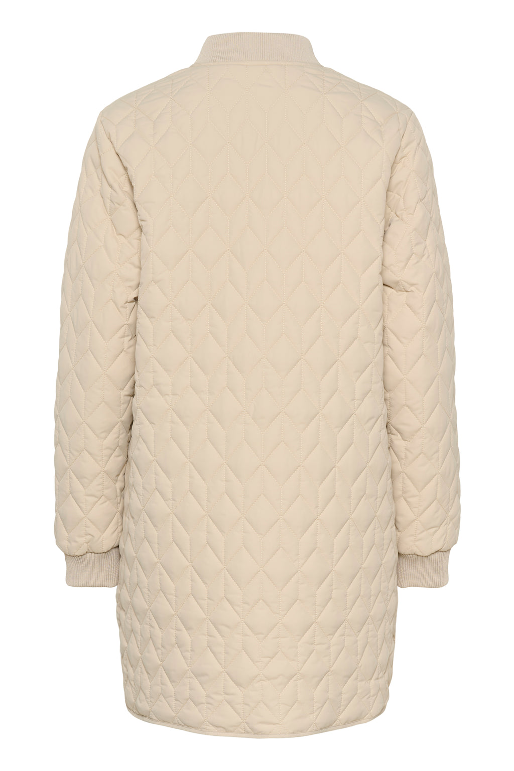 KAFFE Lelia Quilt Jakke Lang Feather Grå