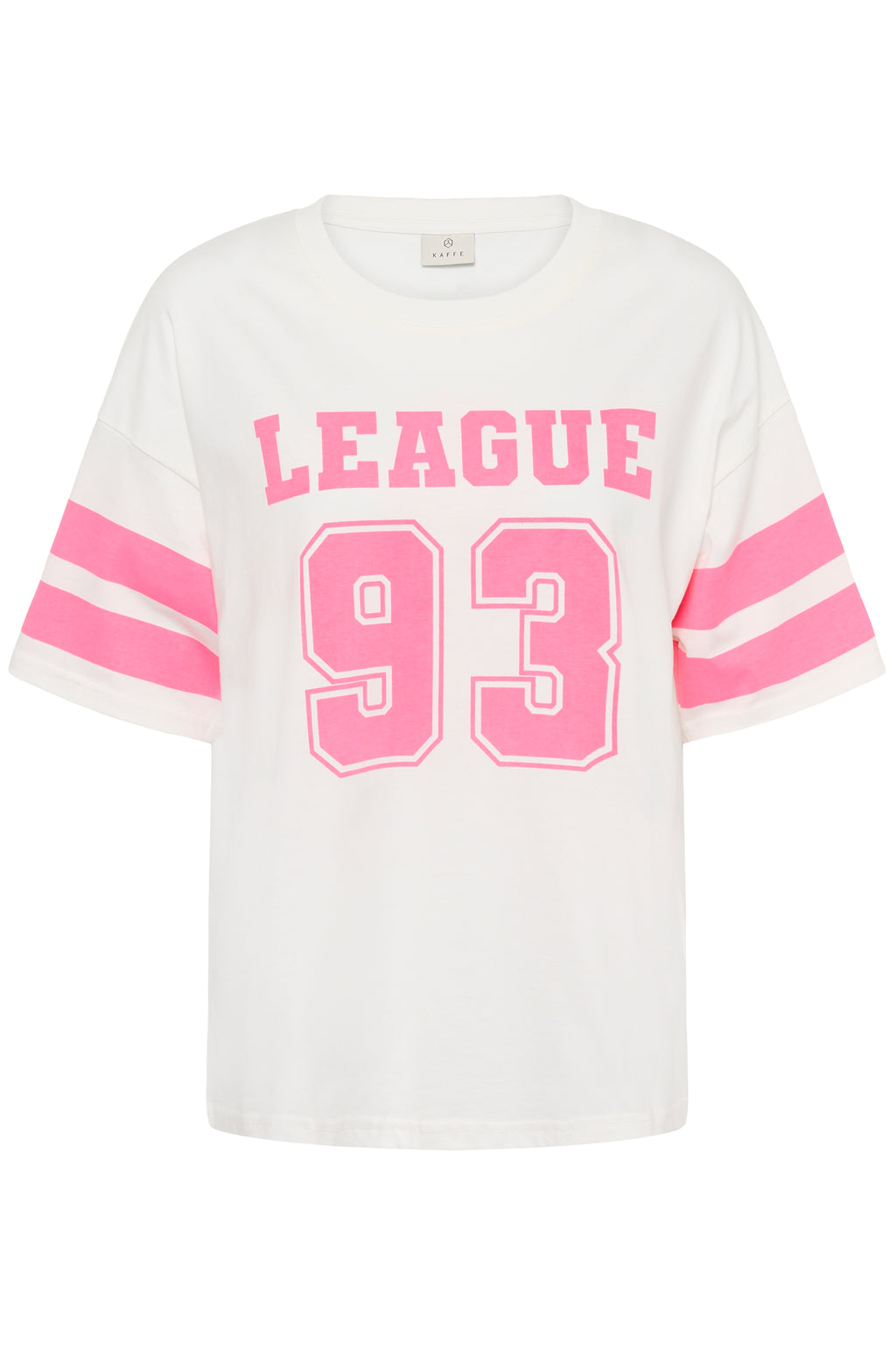 KAFFE Hally T-shirt Chalk Hvid Power Pink