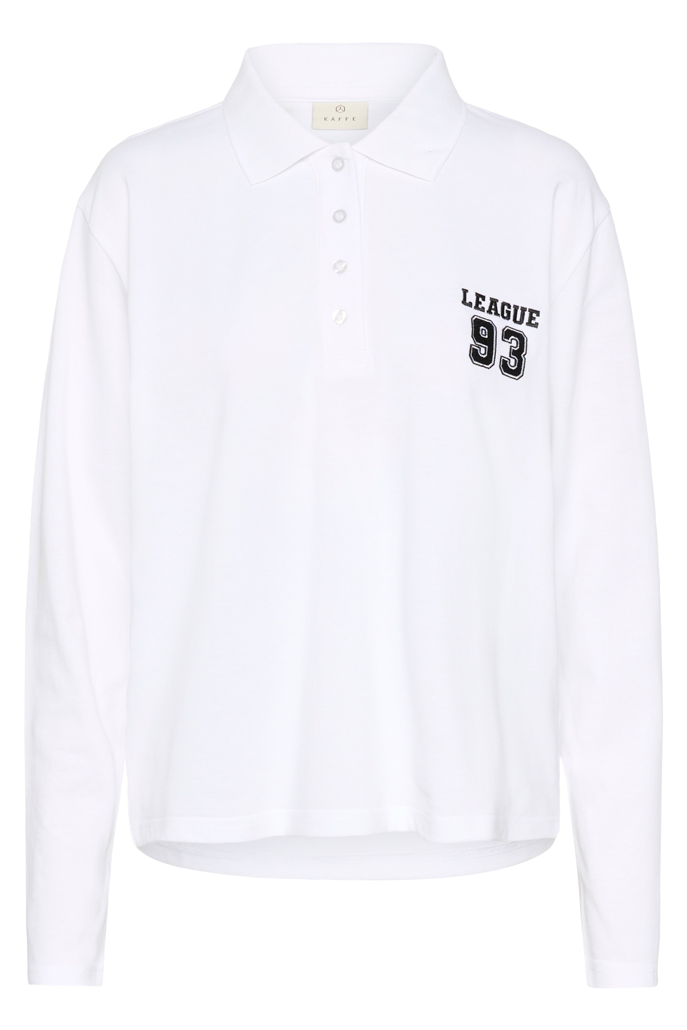 KAFFE Miala Polo T-shirt Langærmet Optical Hvid