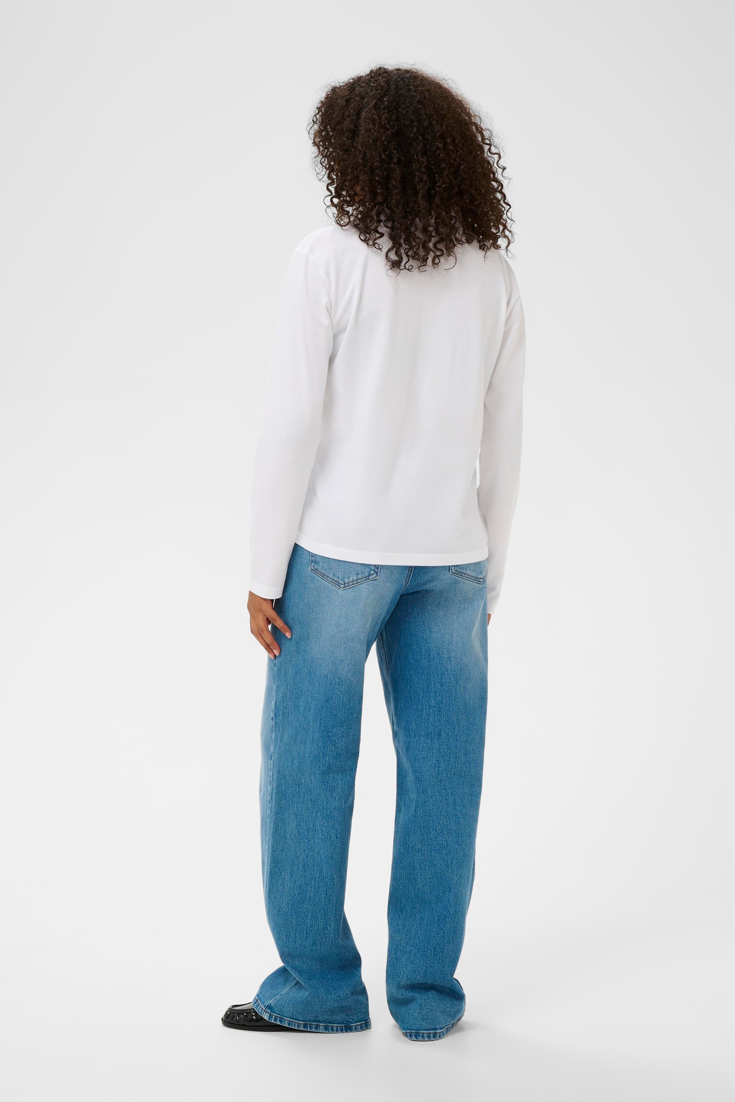 KAFFE Miala Polo T-shirt Langærmet Optical Hvid