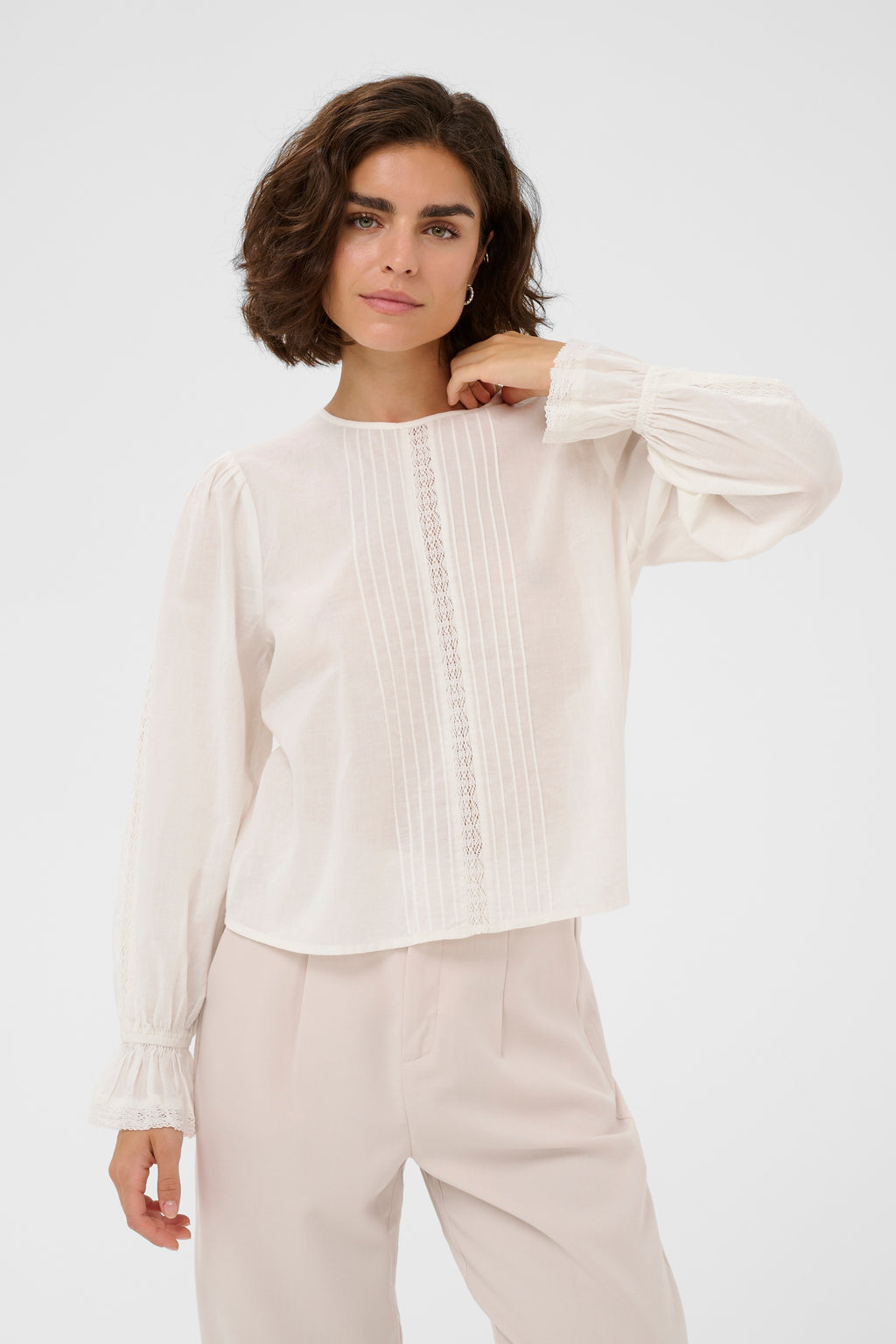 KAFFE Claris Bluse Chalk Hvid