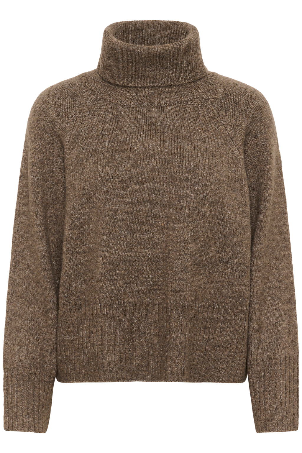 KAFFE Erin Rullekrave Pullover Morel Melange Brun