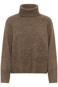 KAFFE Erin Rullekrave Pullover Morel Melange Brun