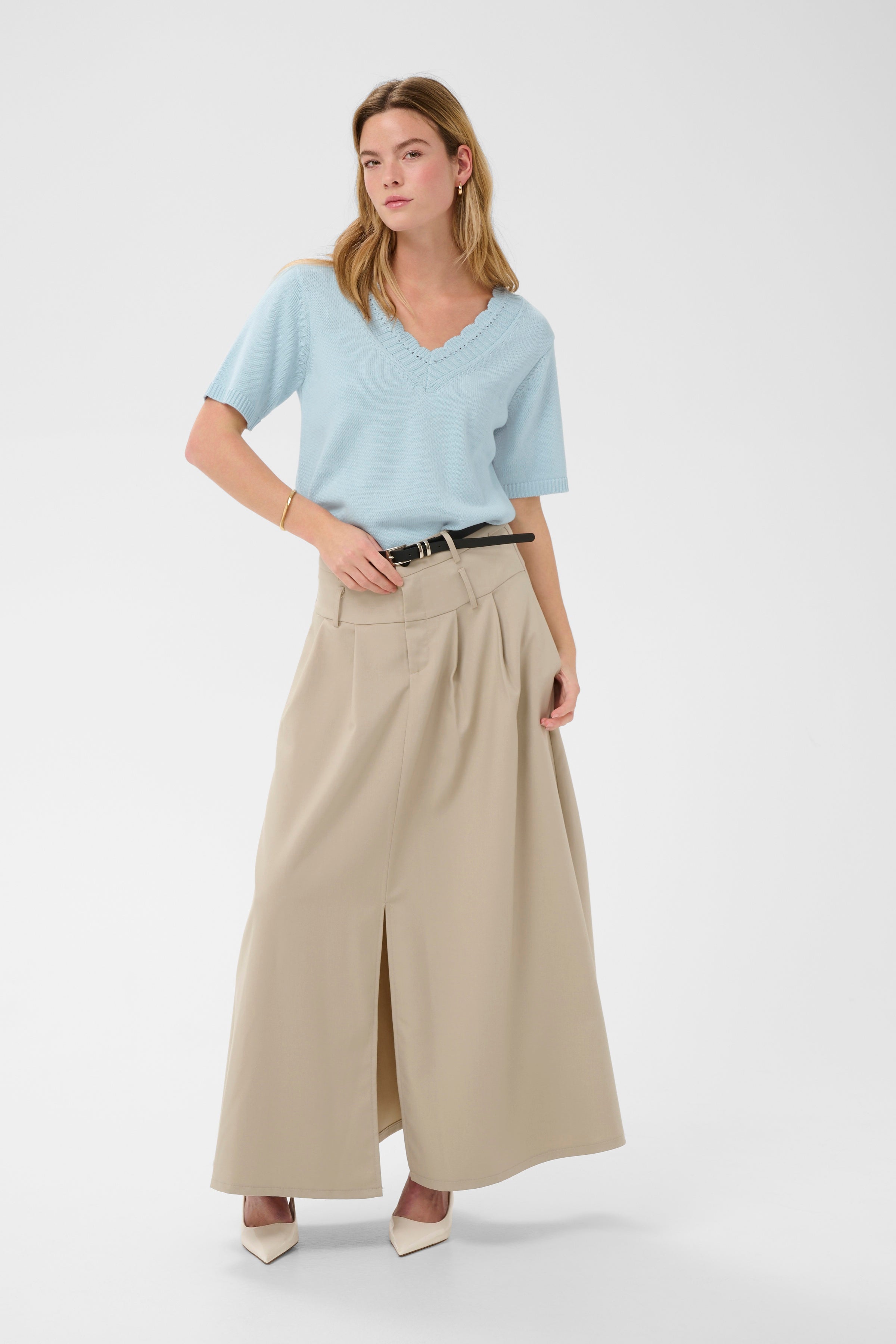 KAFFE Lilliana Strik Pullover Nantucket Breeze Lys Blå