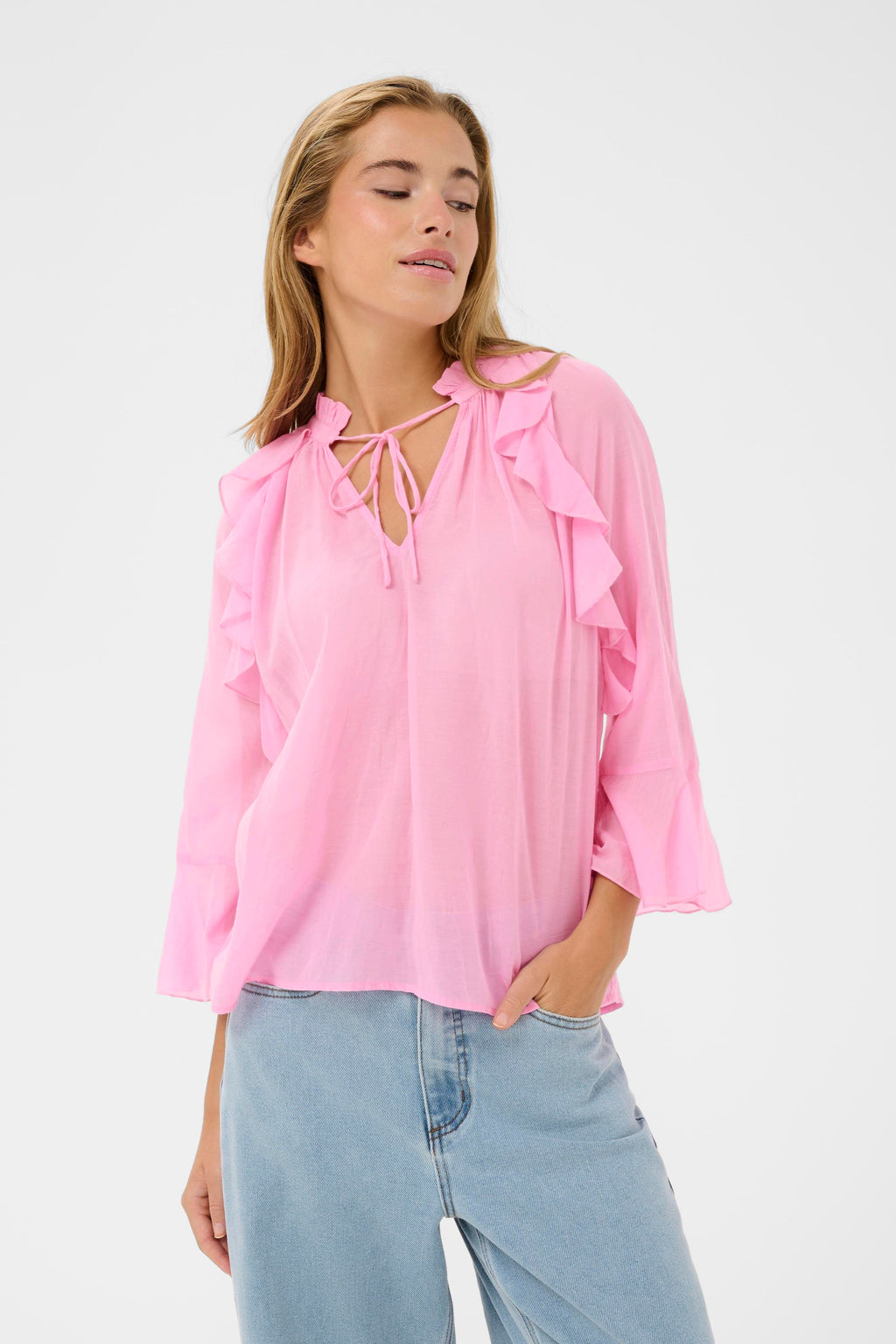 KAFFE Flora Bluse Frosting Pink