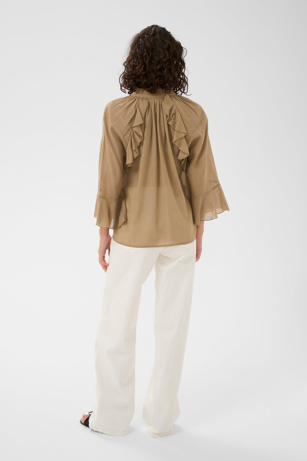 KAFFE Flora Bluse Petrified Oak Brun