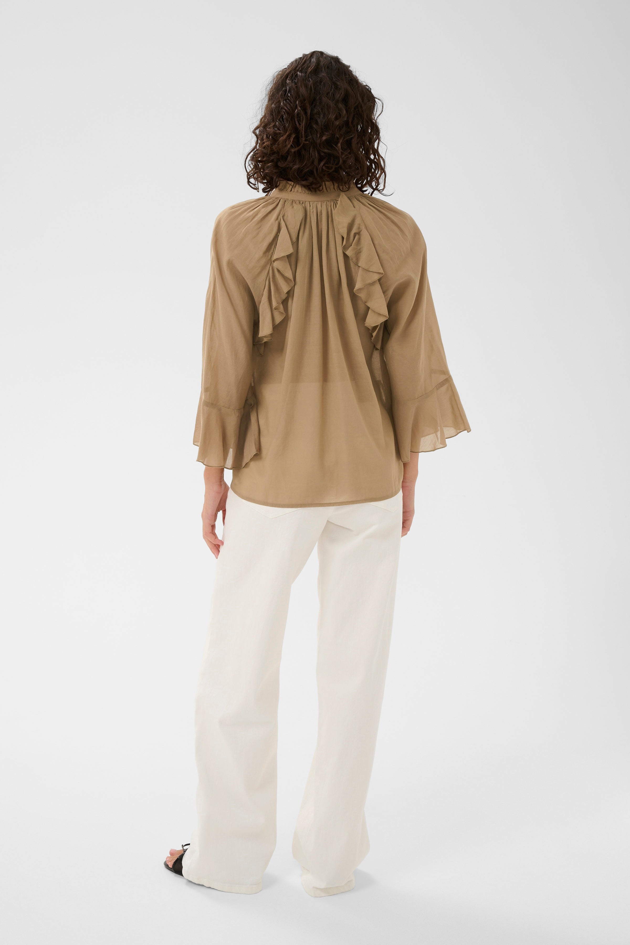 KAFFE Flora Bluse Petrified Oak Brun