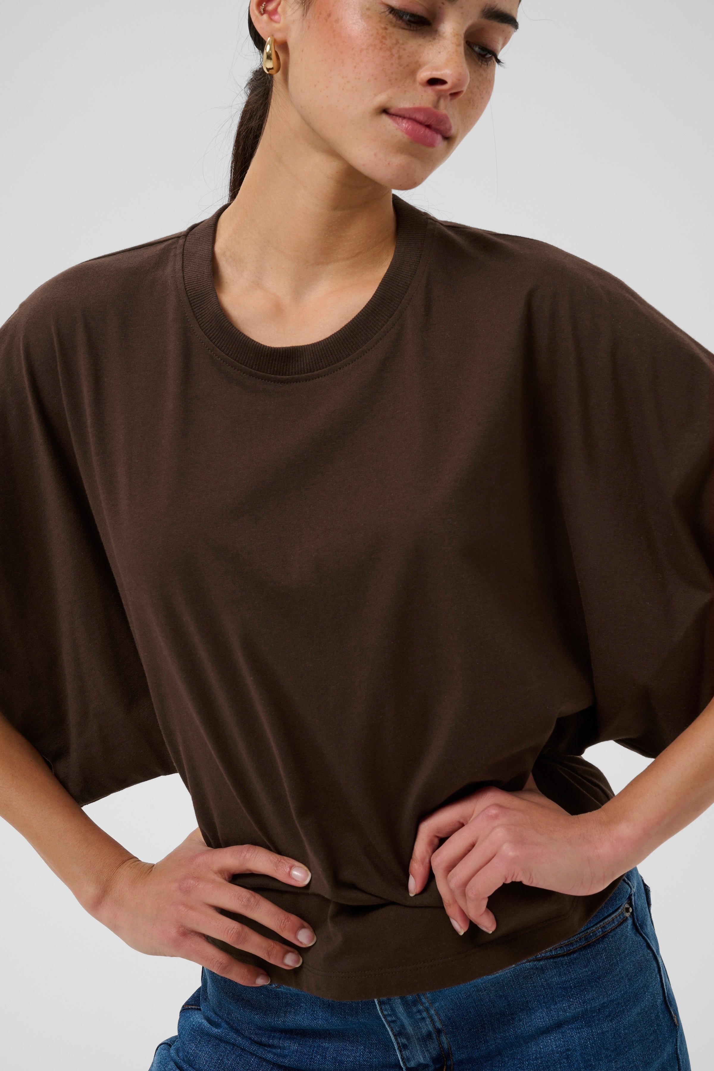 KAFFE Stormy T-shirt Coffee Bean Brun