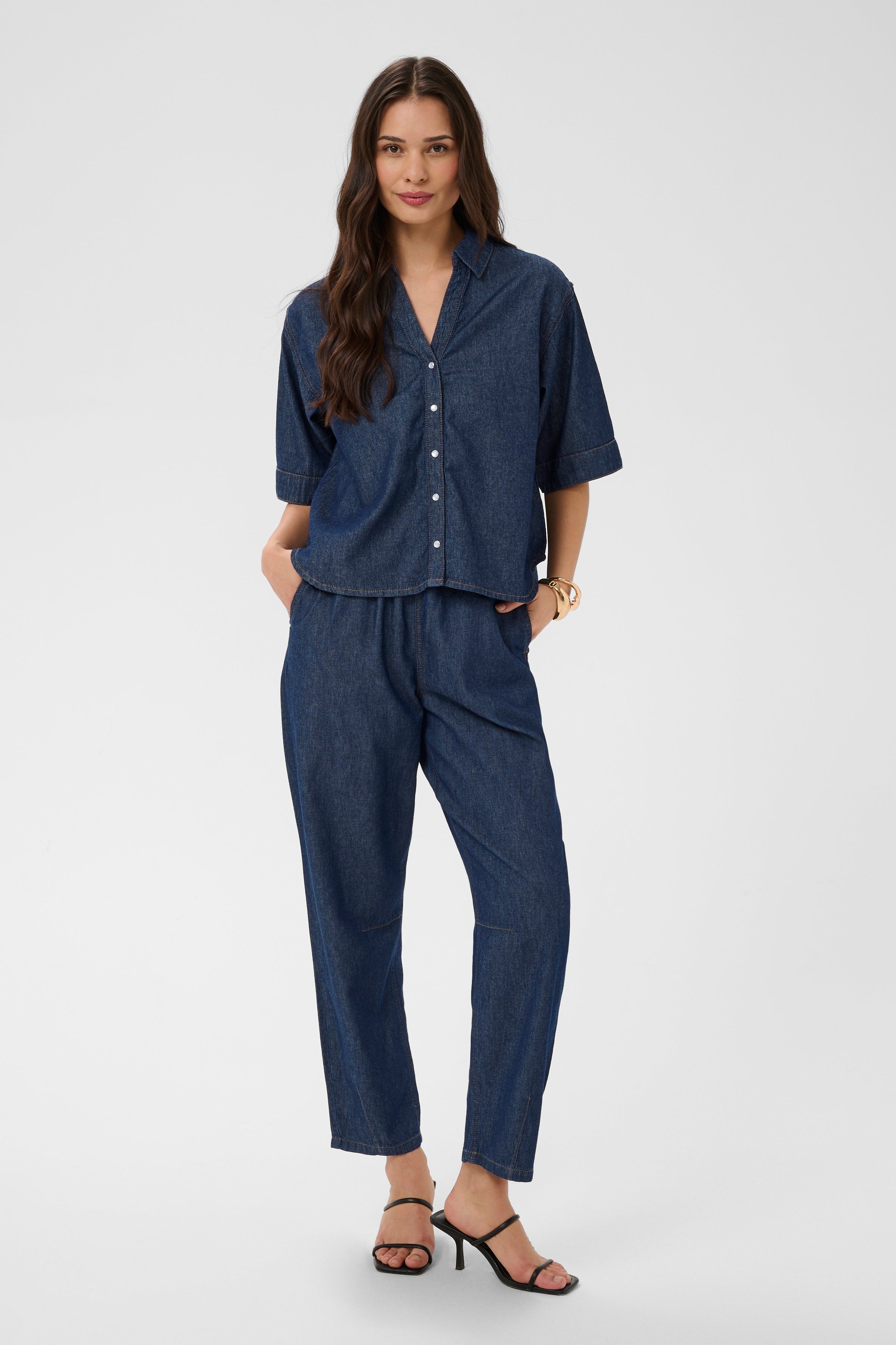 KAFFE Jade Skjorte Denim Mørk Blå