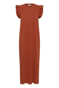 KAFFE Celina Flounce Kjole Henna Brun