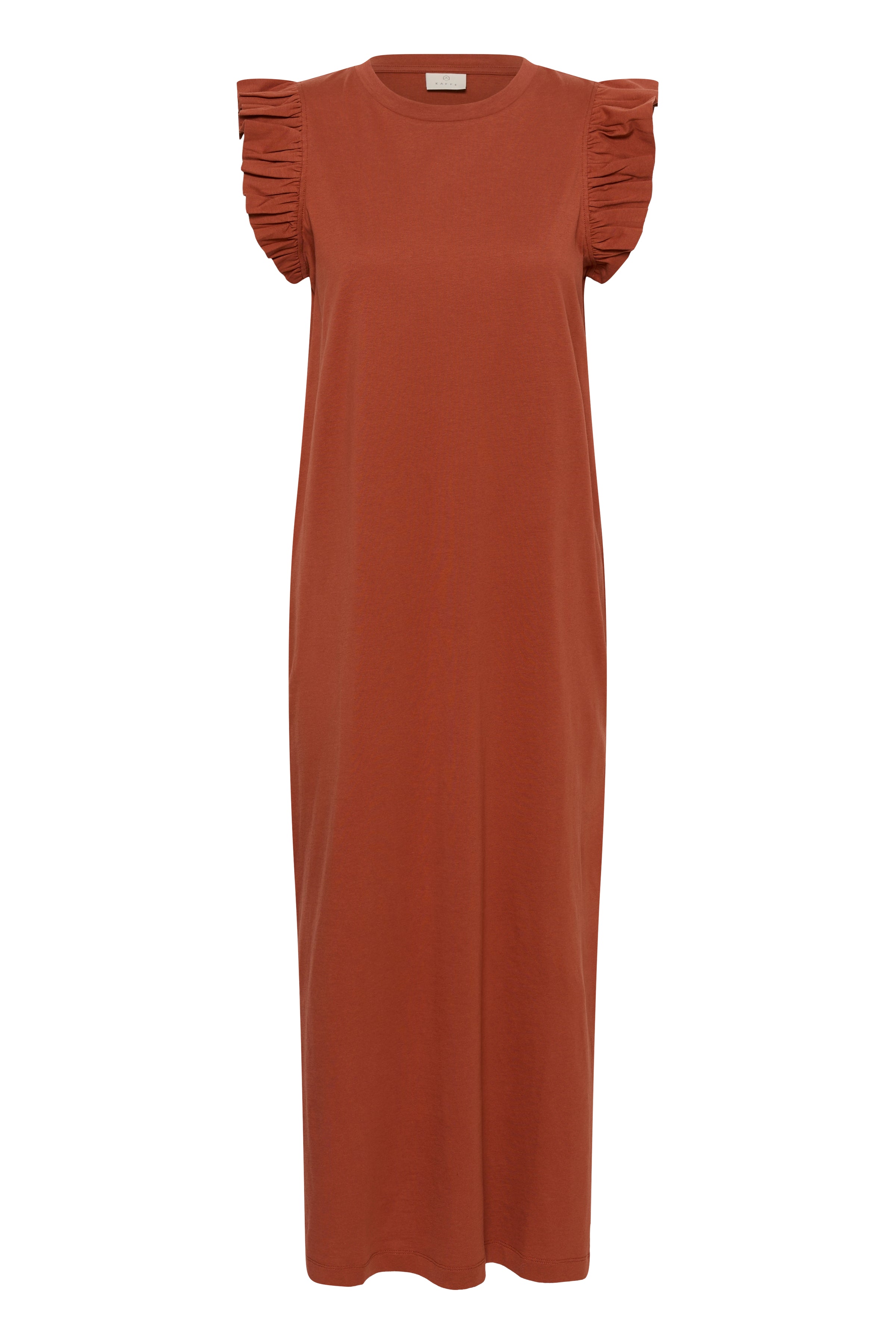 KAFFE Celina Flounce Kjole Henna Brun