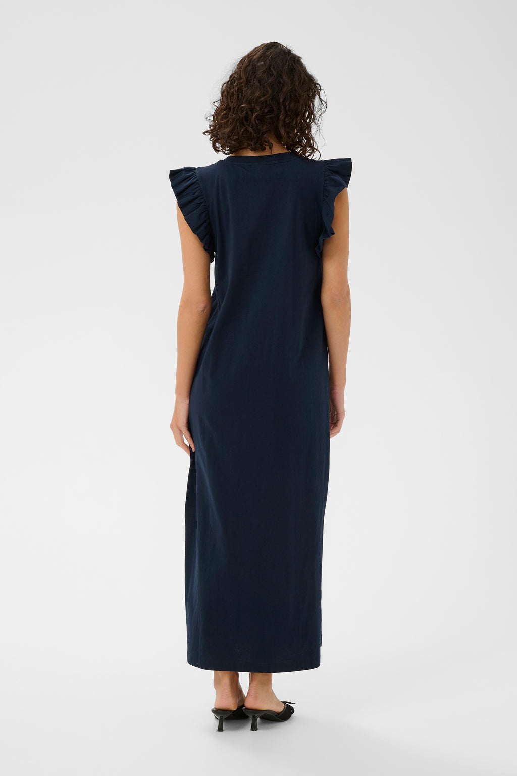 KAFFE Celina Flounce Kjole Midnight Marine Blå