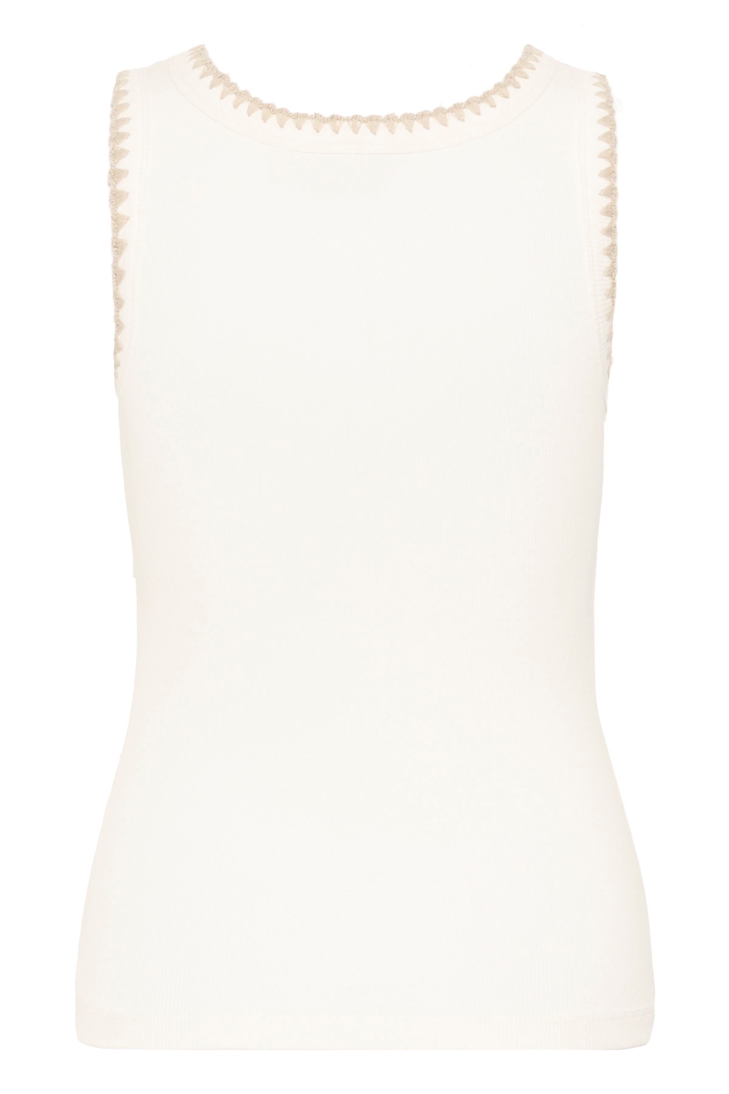 KAFFE Carna Top Chalk Hvid