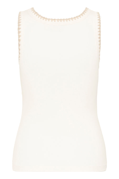 KAFFE Carna Top Chalk Hvid