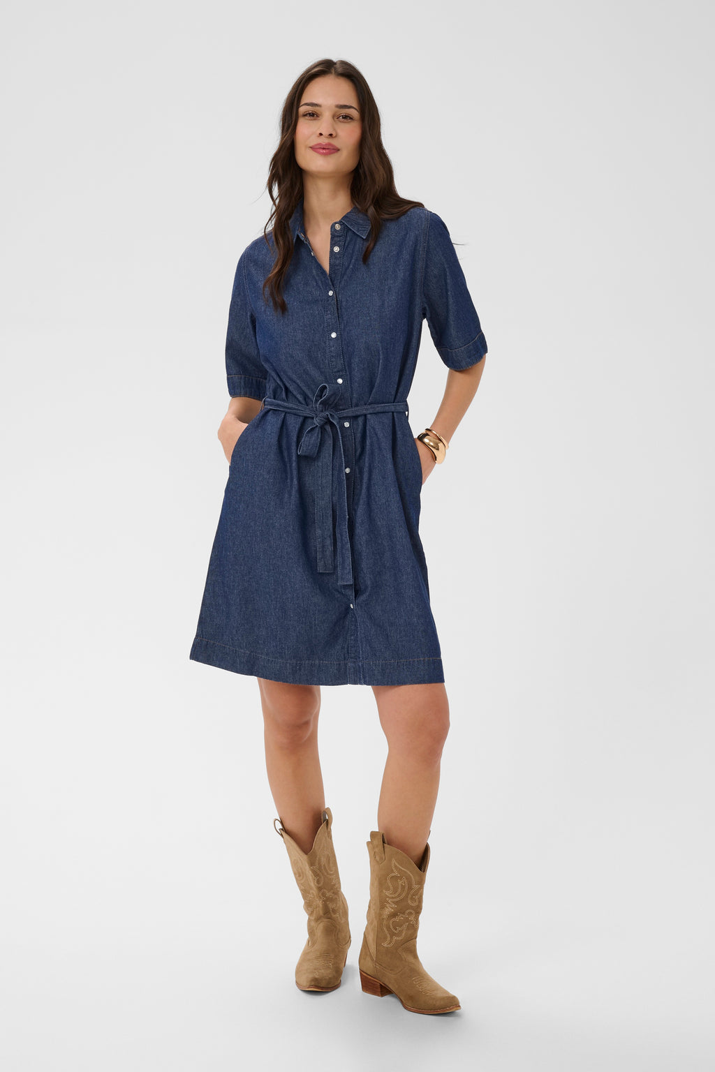 KAFFE Jade Kjole Denim Mørk Blå