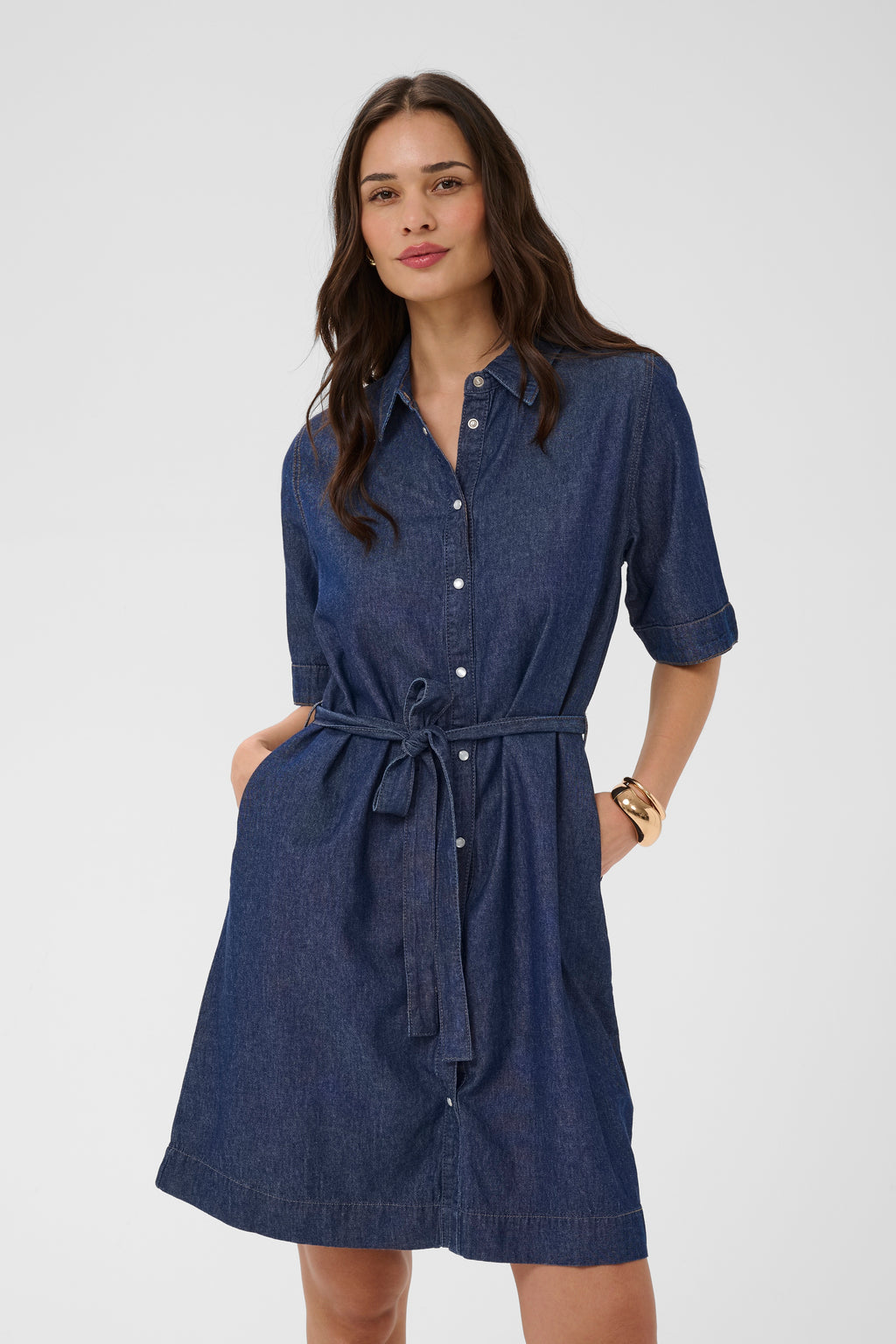 KAFFE Jade Kjole Denim Mørk Blå