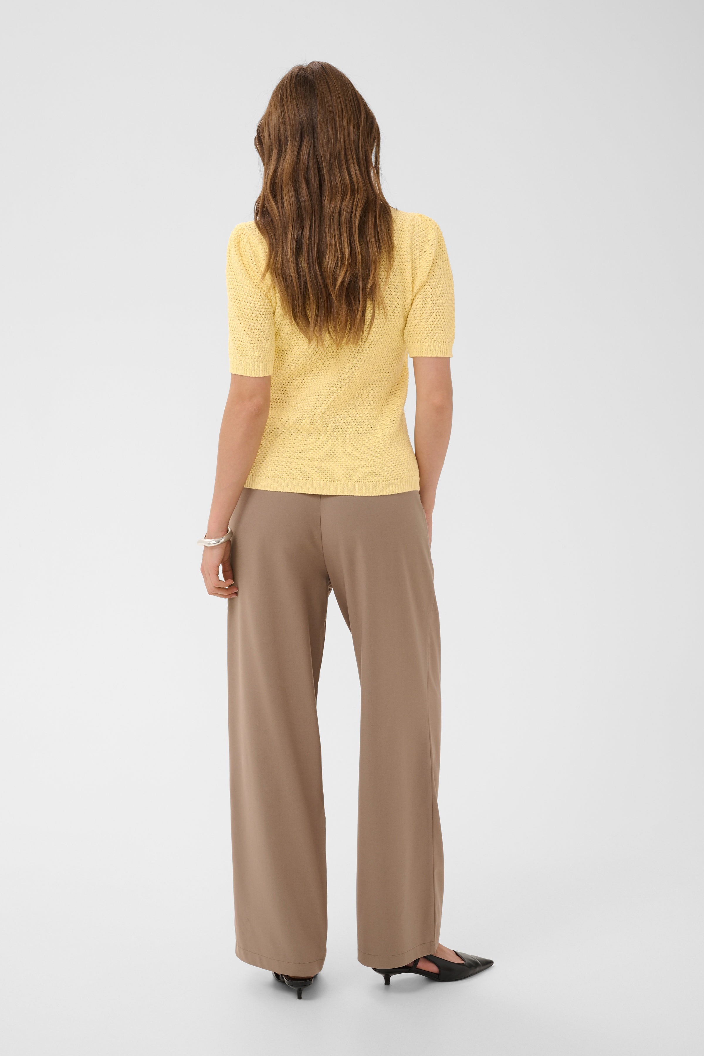 KAFFE Vivian Strik Pullover Sunlight Gul