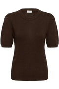 KAFFE Vivian Strik Pullover Coffee Bean Brun
