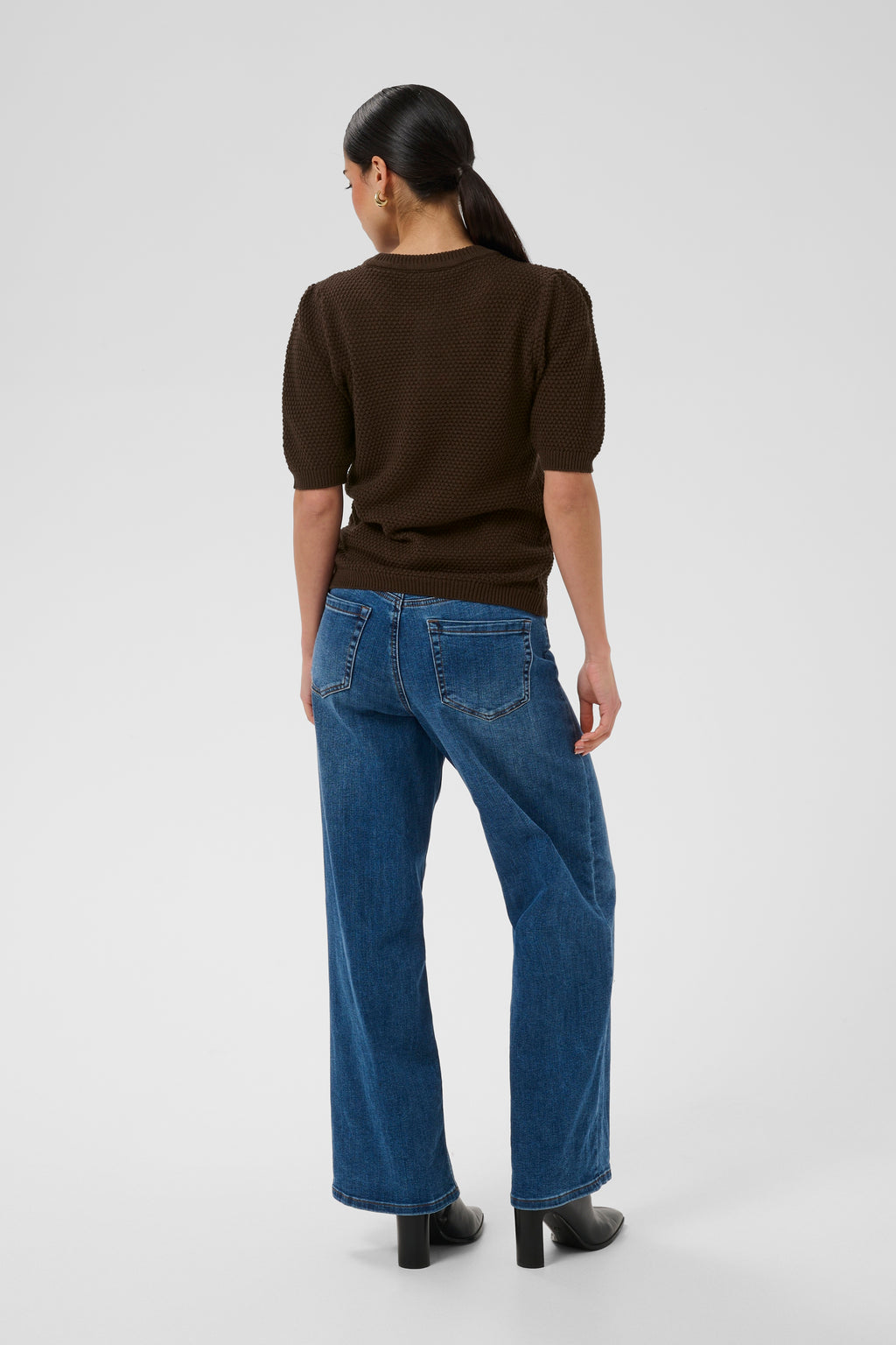KAFFE Vivian Strik Pullover Coffee Bean Brun
