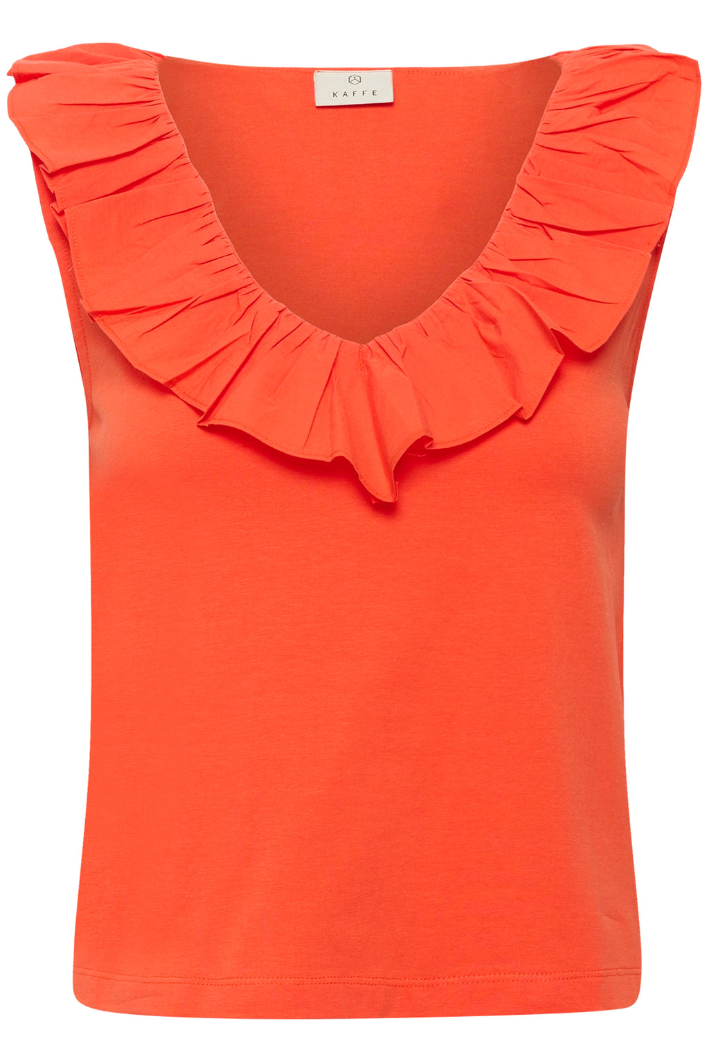 KAFFE Didde Flounce Top Tigerlily Orange