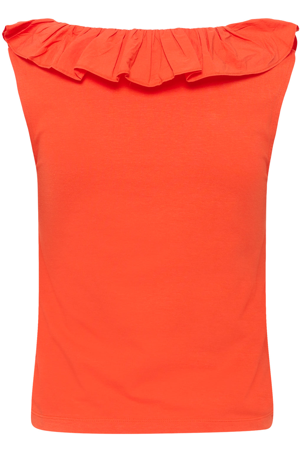 KAFFE Didde Flounce Top Tigerlily Orange