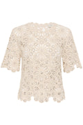 KAFFE Callista Sequins Strik Top Broken Hvid