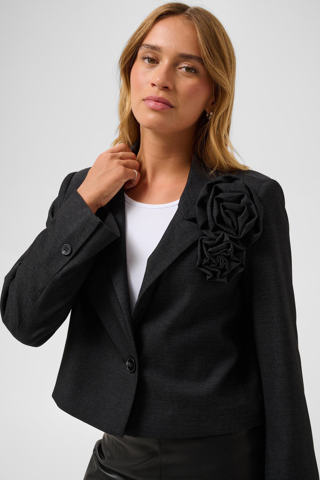 KAFFE Gabby Blazer Dark Grå Melange