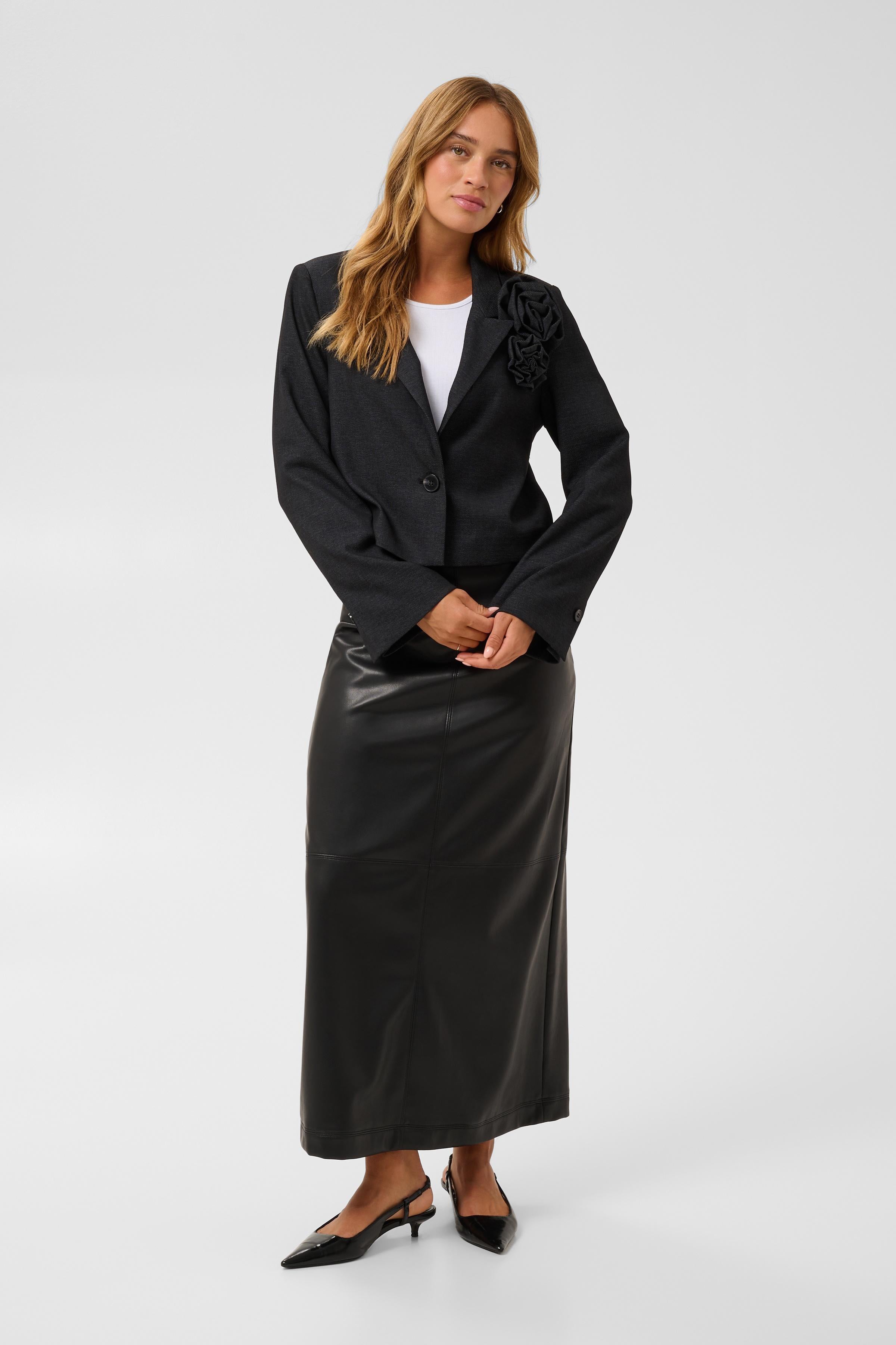 KAFFE Gabby Blazer Dark Grå Melange