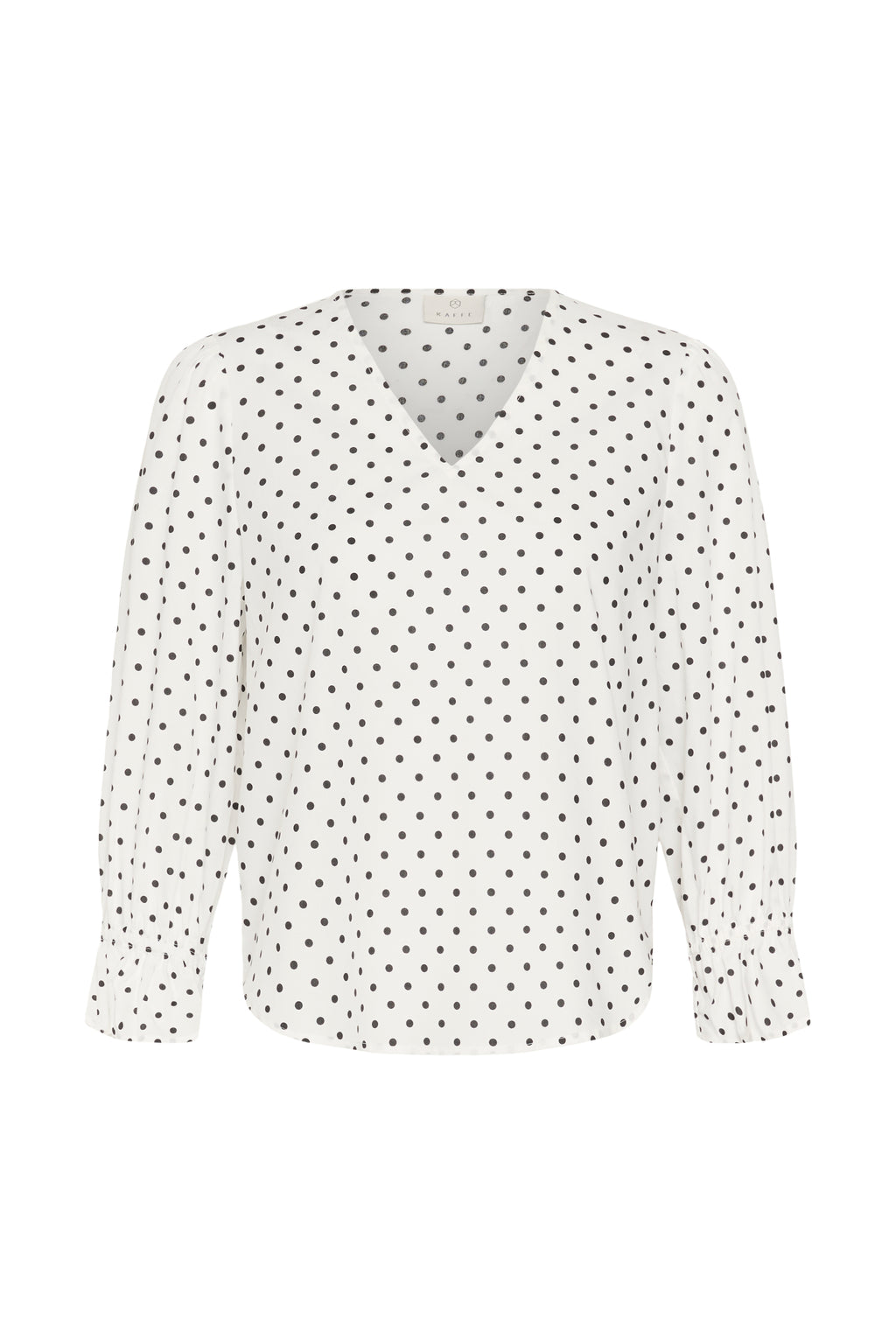 KAFFE Milly Top Prikker Hvid Sort