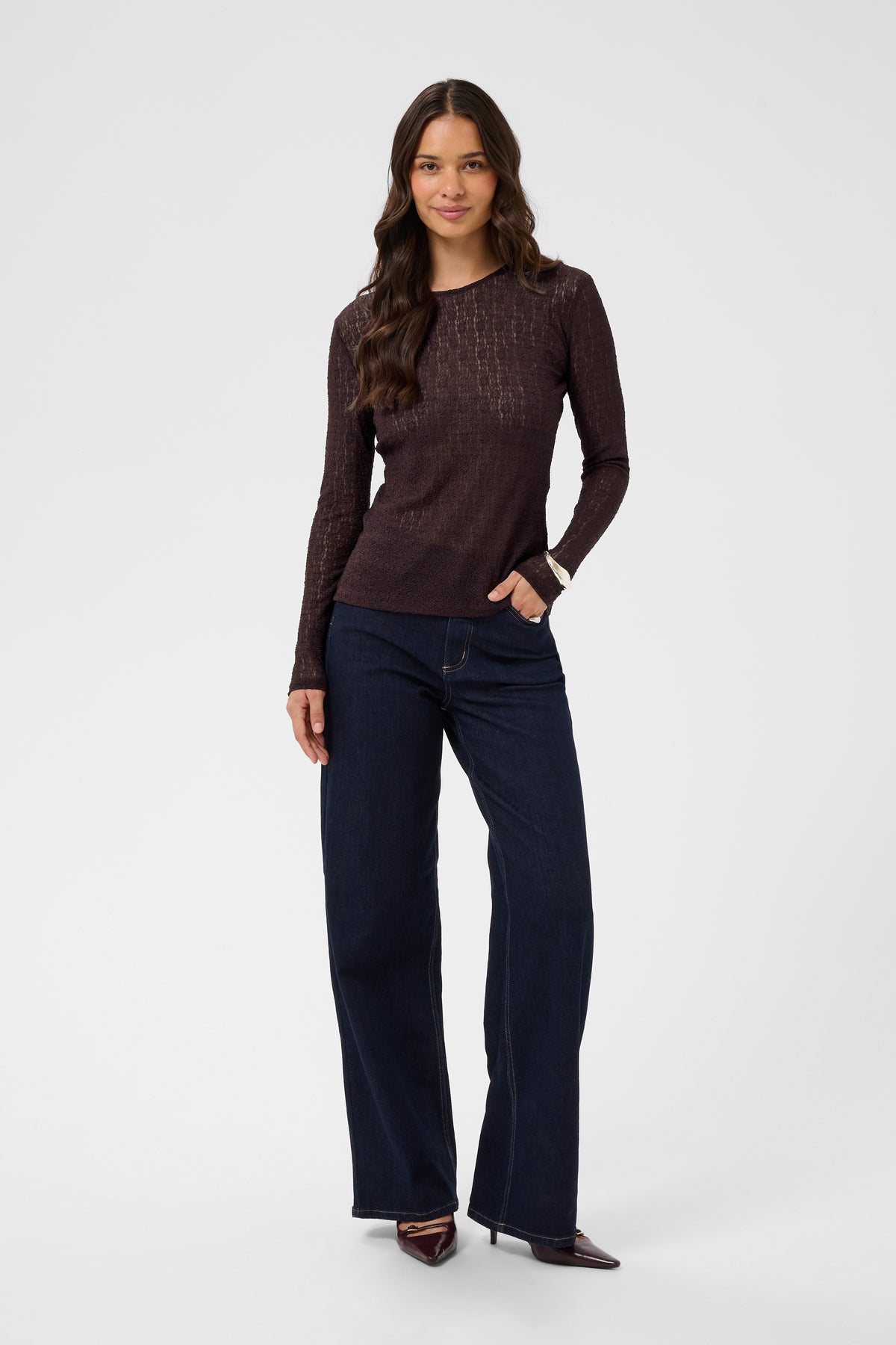 KAFFE Allison T-shirt Fudge Rød