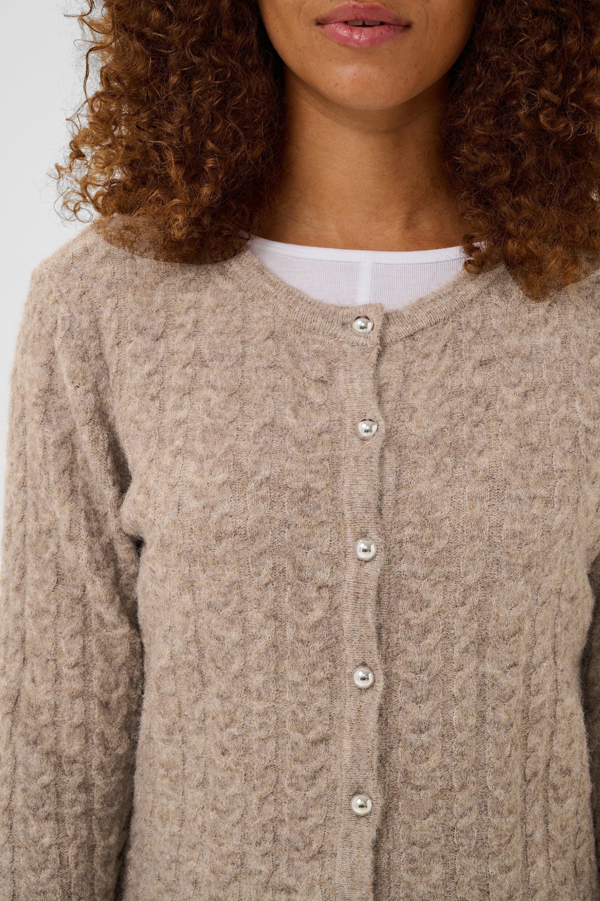 KAFFE Melanie Cardigan Beige Melange