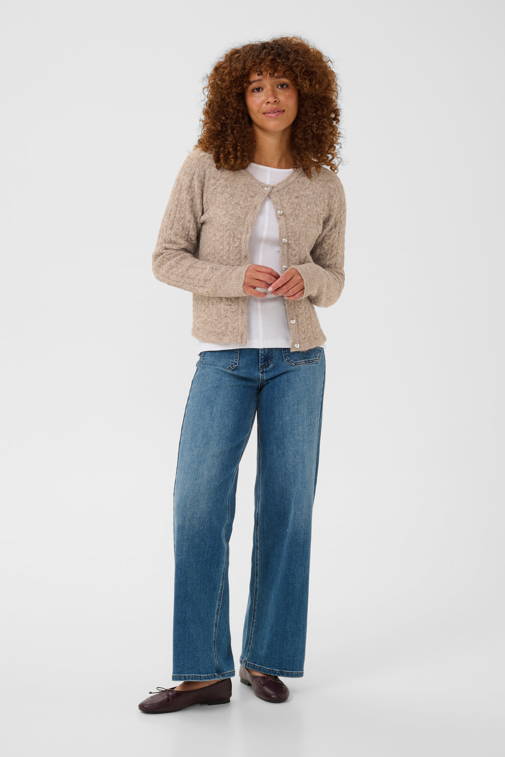 KAFFE Melanie Cardigan Beige Melange