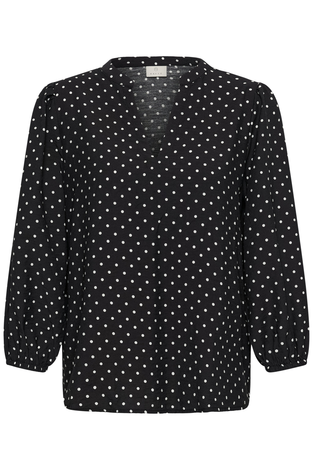 KAFFE Sirena Bluse Prikker Sort Hvid